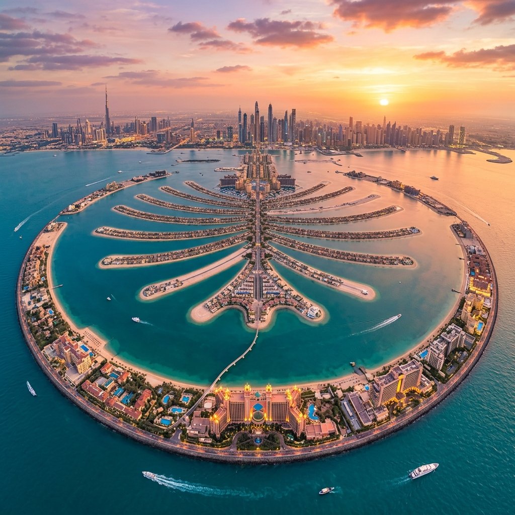 Palm Jumeirah Aerial Sunset